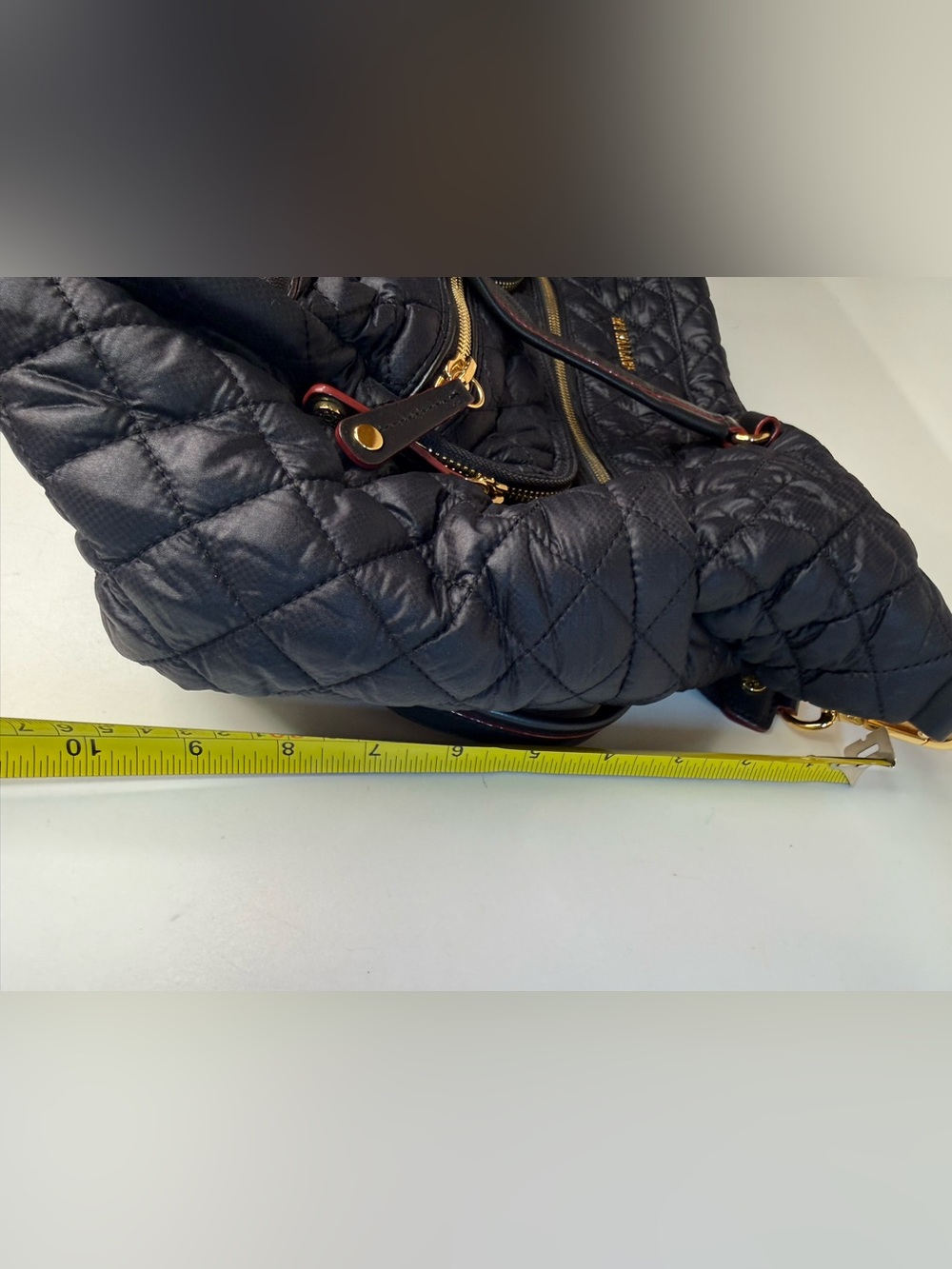 MZ Wallace Crosby Travel Duffel in Black with Gold Hardware - Picture 12 of 13